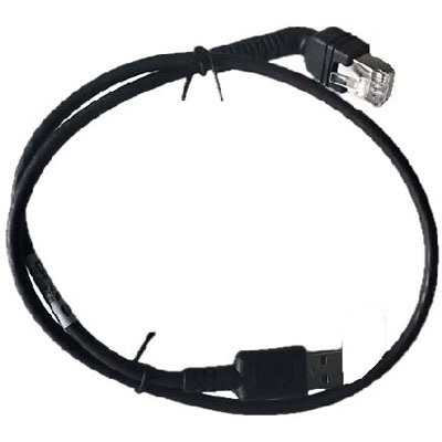 Zebra CBL-U20255-01 DS5502 2ft Standard USB A Straight Cable w/ Right Angle Connector